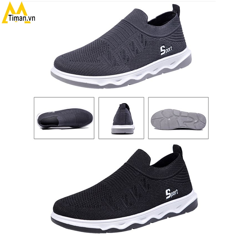 Giày lười nam chất liệu vải đẹp cao cấp phong cách thể thao bảo hành 1 năm GV15 TIMAN