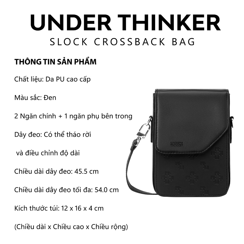 Túi Da Nam Nữ Monogram SLOCK Dập Chìm Cao Cấp Chính Hãng UnderThinker