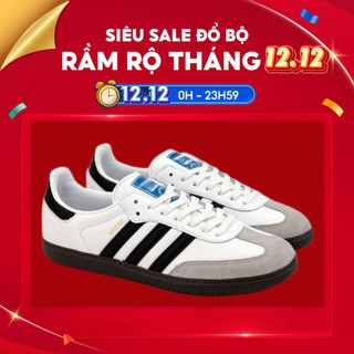 Giày samba classic white TRENDLUXE đế nâu 3 sọc thể thao nam nữ mẫu mới 2023