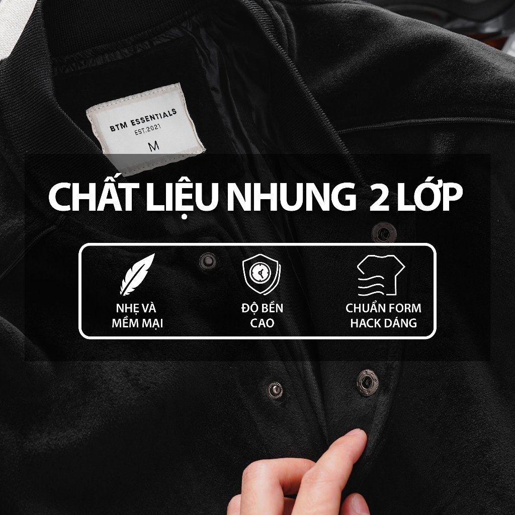 Áo khoác BTM allblack velvet jacket - 12.557