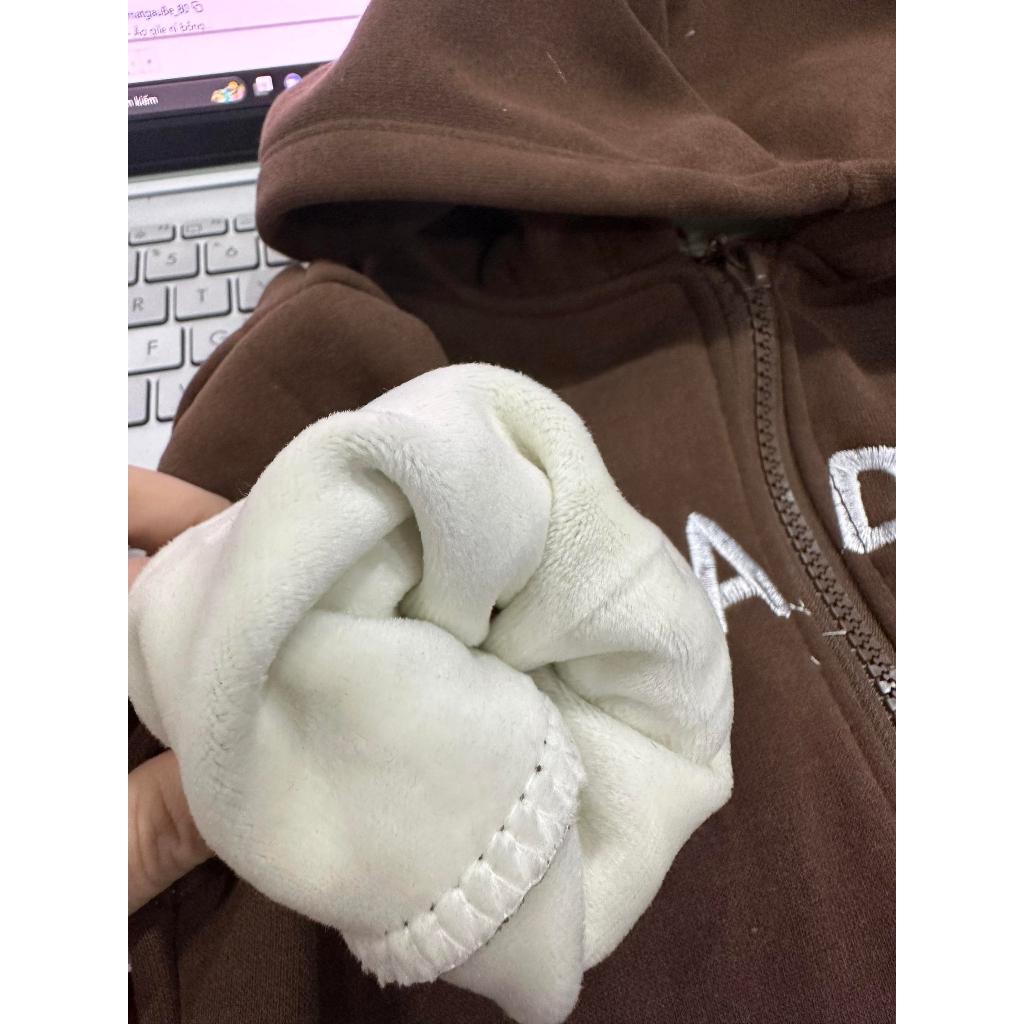 -TE517 Áo khoác hoodie lót lông nhung dày và ấm cho bé, áo khoác Hokihakids chất nỉ lông siêu mềm từ 8-16kg