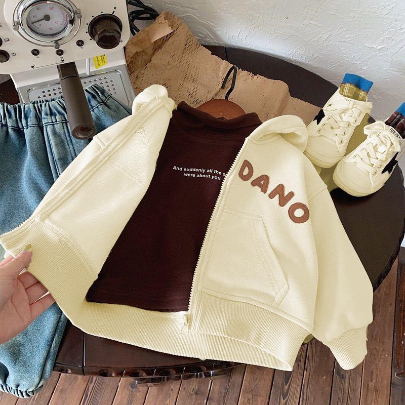 -TE517 Áo khoác hoodie lót lông nhung dày và ấm cho bé, áo khoác Hokihakids chất nỉ lông siêu mềm từ 8-16kg