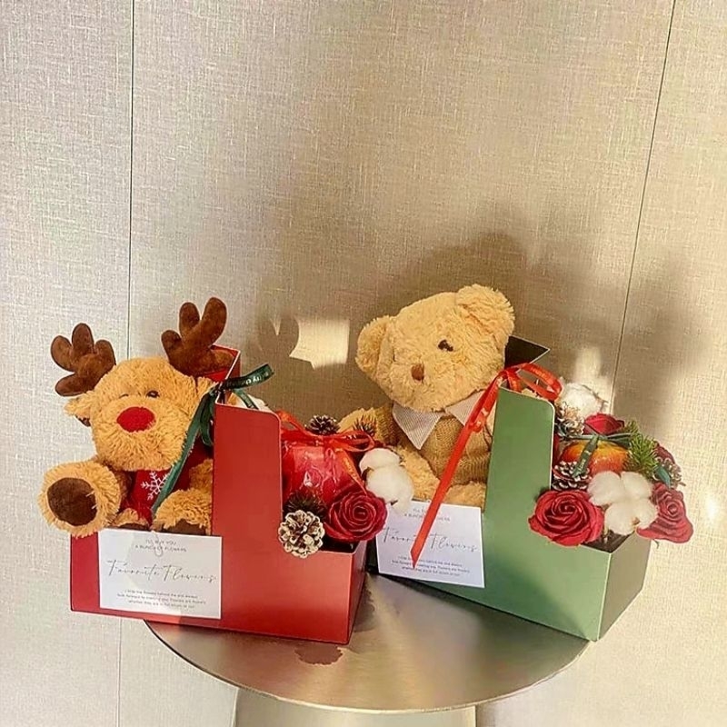 Túi Kraft 2 ngăn đựng Hoa và Nước.