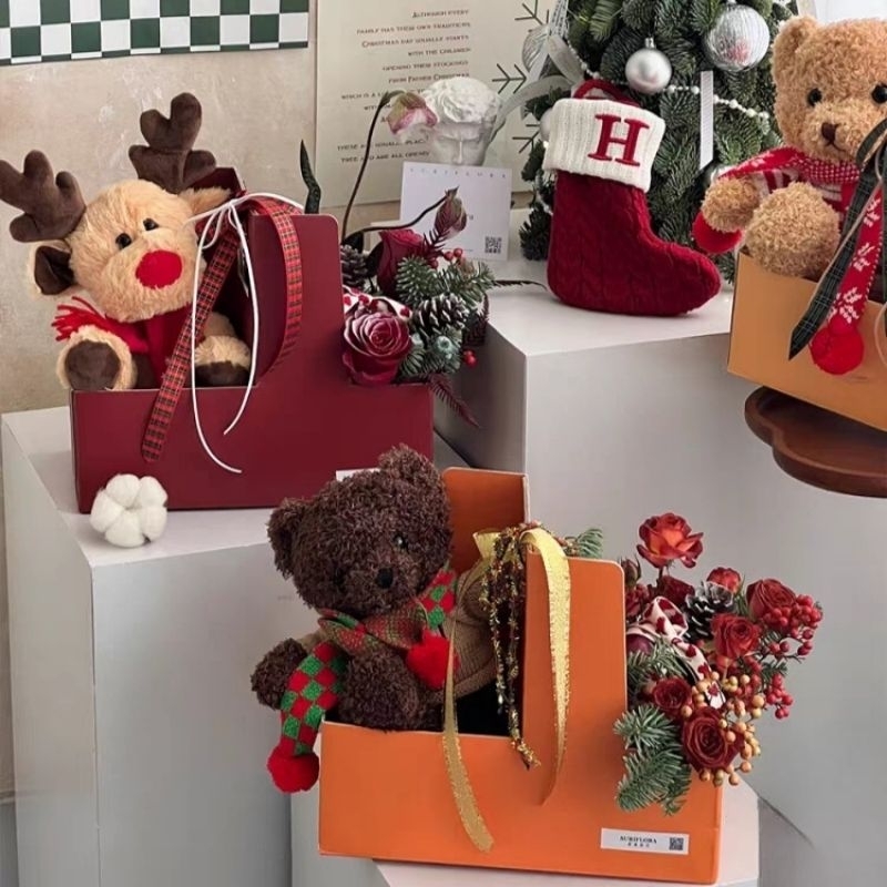 Túi Kraft 2 ngăn đựng Hoa và Nước.