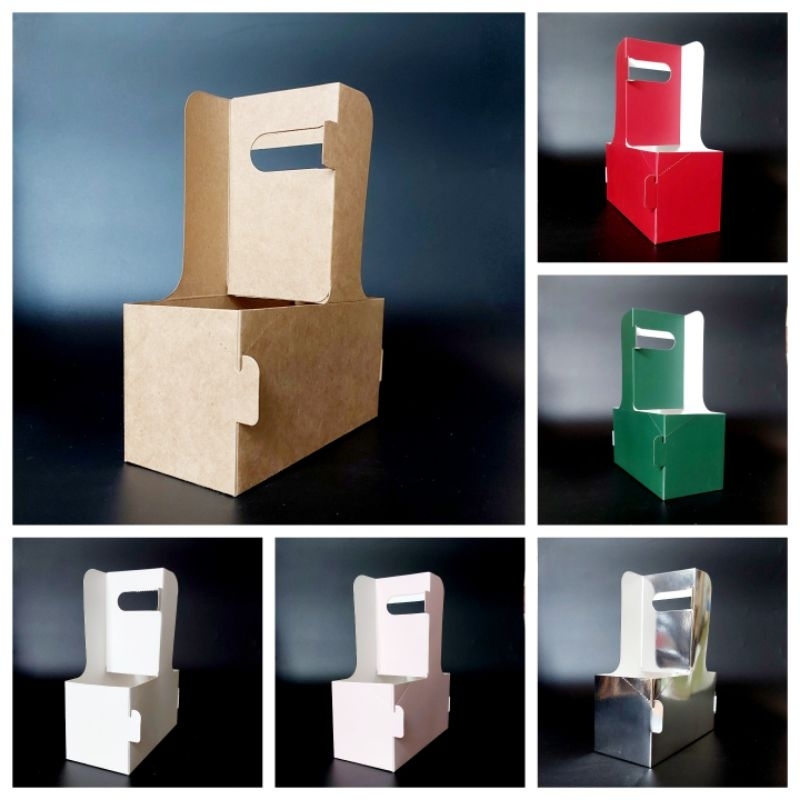 Túi Kraft 2 ngăn đựng Hoa và Nước.