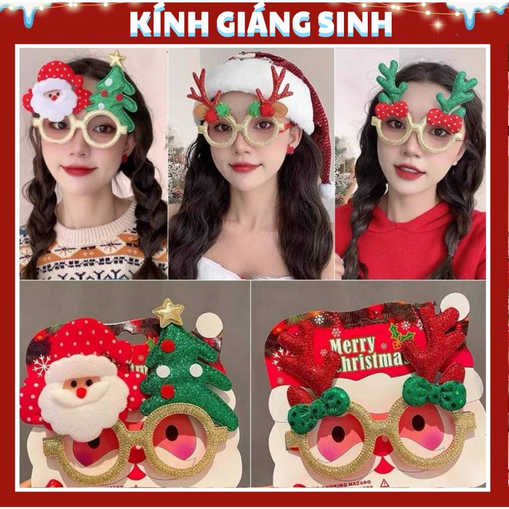 Mắt Kính NOEL, Kính mắt Merry Christmas, Đồ Chơi Trang Trí Tiệc Giáng Sinh - BalloonA