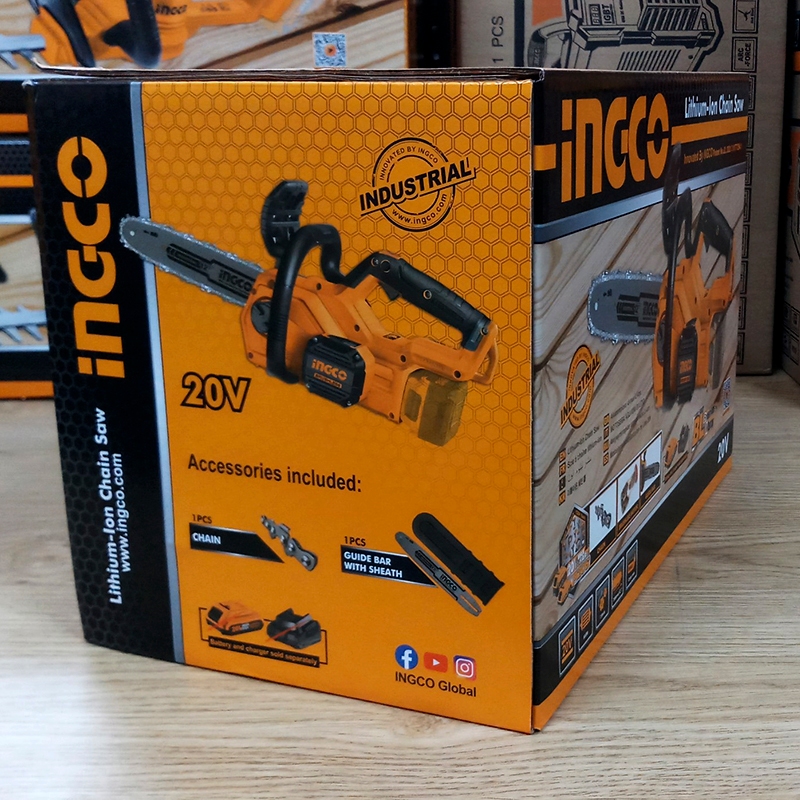 Máy cưa xích, cưa cây 900W 12''/30cm Brushless dùng pin 20V Ingco CGSLI20128