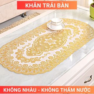 Khăn trải bàn trang trí tết chống nhàu chống bẩn hoa văn cổ điển ❤Chọn Hình và Cỡ❤