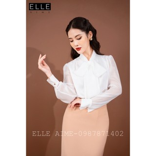 Sơ mi nơ voan tơ cổ nơ và cổ đức hàng thiết kế