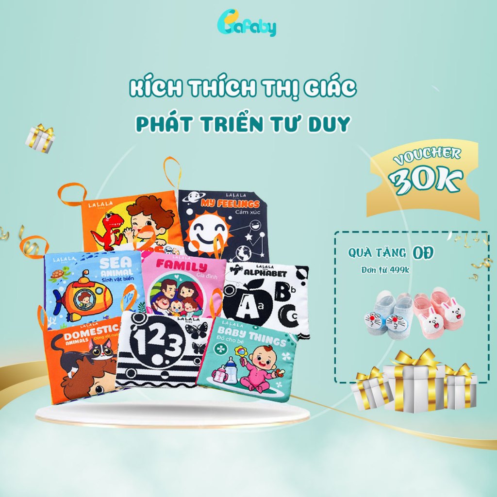 Sách Vải Cho Bé Kích Thích Thị Giác Lalala baby Phát Triển Kĩ Năng Đa Dạng Chủ Đề - 235