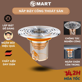 Nắp Đậy Cống Thoát Nước, Ngăn Mùi Thoát Sàn Nhà Tắm Chống Nghẹt Hiệu Quả EZMART