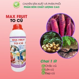 Phân bón siêu to củ max fruit chai 1 lít - giúp to củ, đẹp củ, chắc củ chuyên dùng cho các loại cây lương thực có củ
