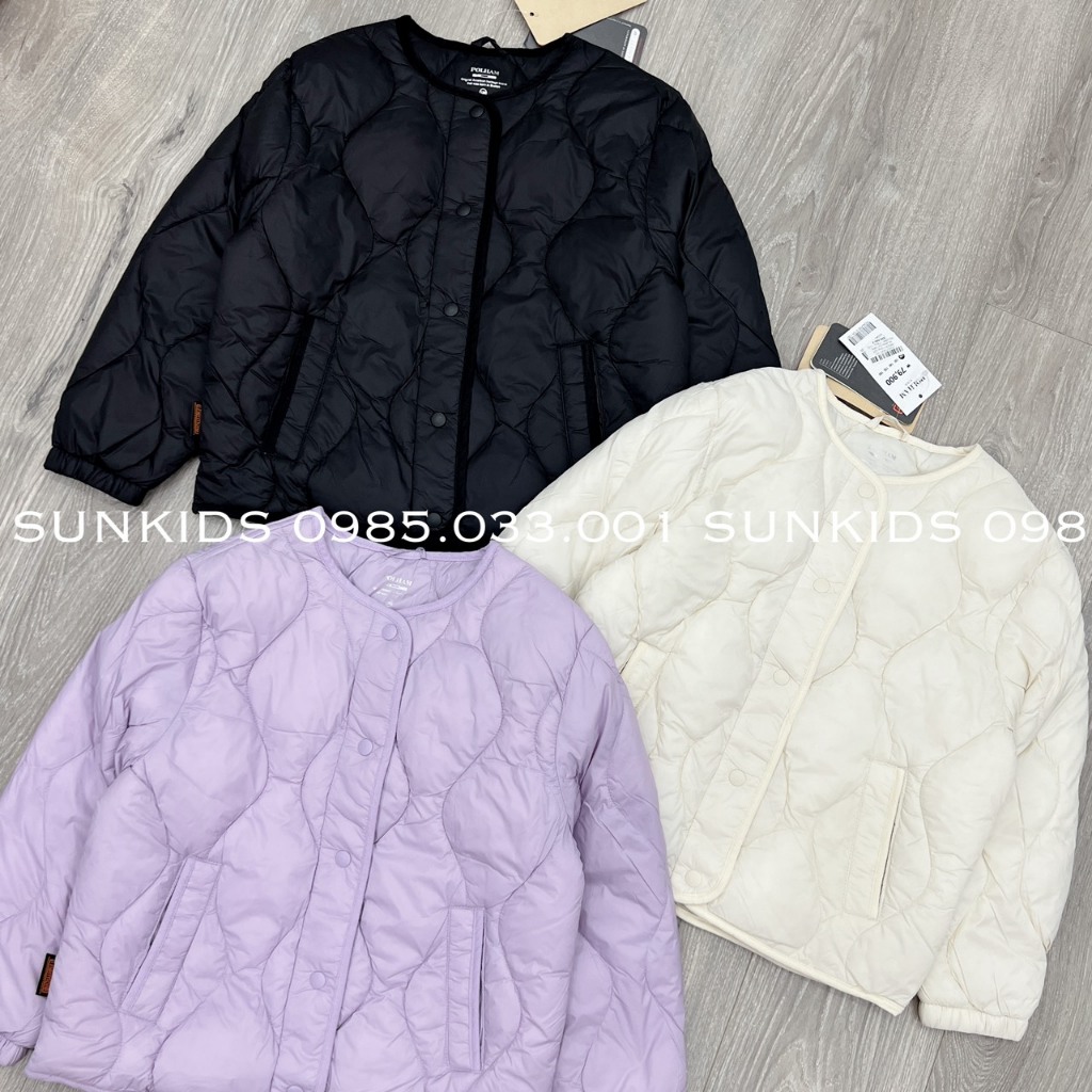 Áo khoác phao Pol. ham siêu nhẹ cúc bấm