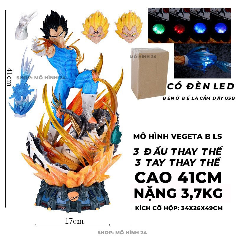 [41CM] Mô Hình Vegeta Ba Đầu Siêu Lớn Có Thể Phát Sáng GK Super Saiyan Magic Shell Trang Trí B LS Studio LIKED