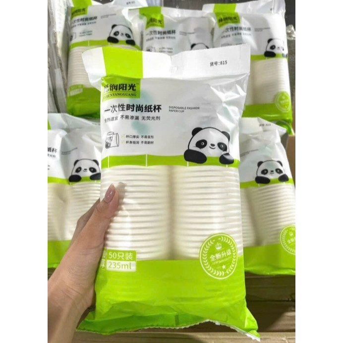 50 Cốc Giấy - Ly Giấy Trắng Dùng 1 Lần Nhập Khẩu Han Quoc .ĐTBX