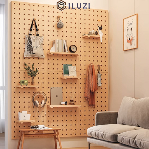 Bảng pegboard treo tường, giá treo tường có lỗ, bảng lỗ treo tường decor, Pegboard