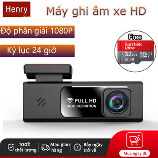 Henry Đầu ghi âm xe hơi HD 1080P Phát hiện chuyển động Xem điện thoại di động và hội thoại Ghi âm 24 giờ Xoay 140 °