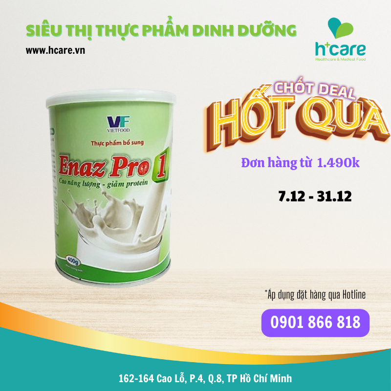 Sữa Bột VietFood Enaz Pro 1 400g - Dinh dưỡng tối ưu cho người suy thận