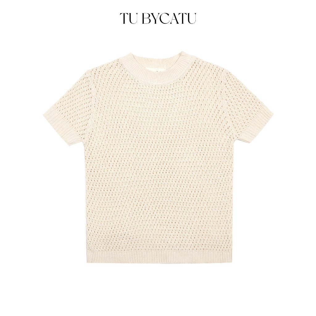 TUBYCATU | Áo len ren lỗ cổ tròn basic knit top nhiều màu