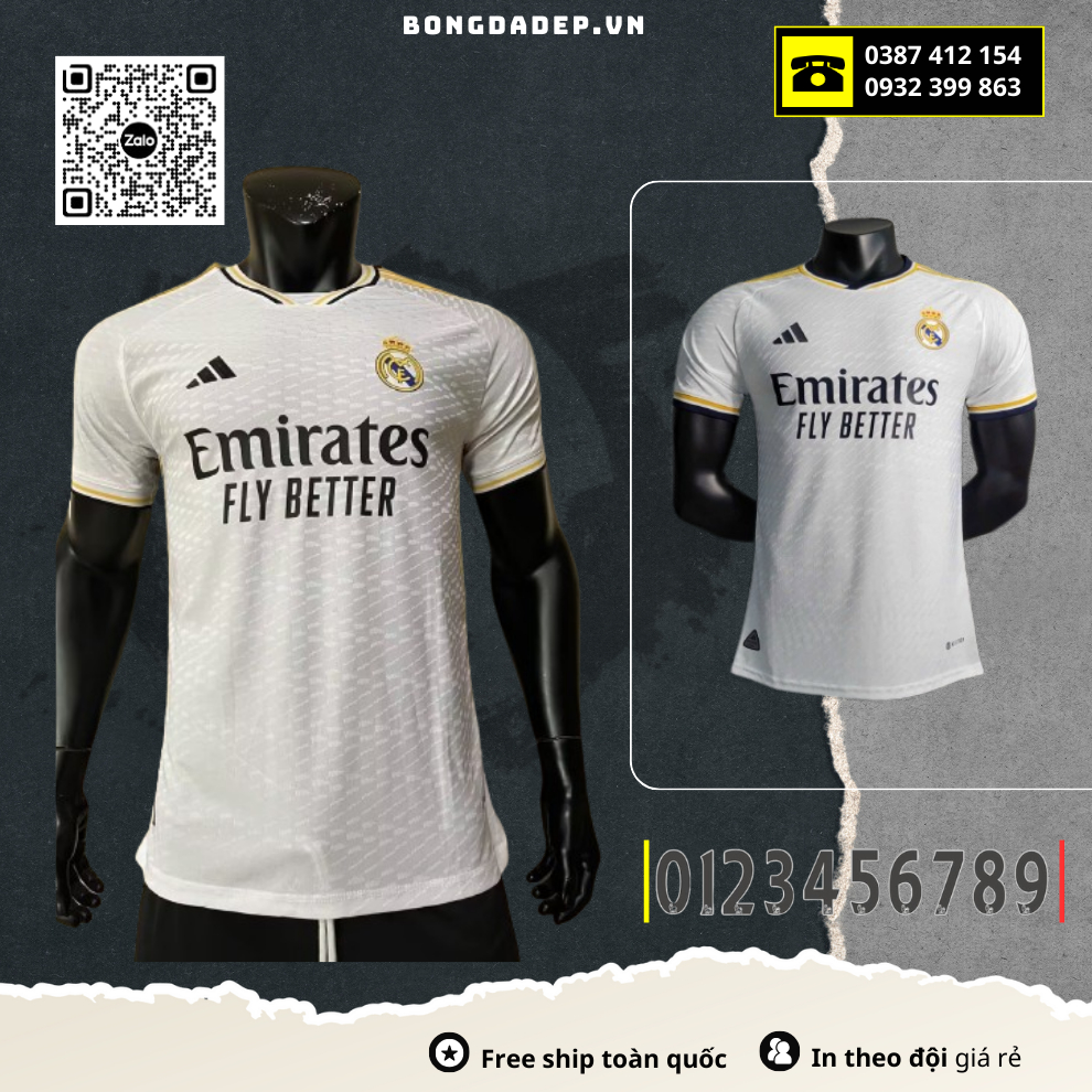 Bộ Quần Áo Thể Thao Bóng Đá, Đồ Đá Banh Clb Real Madrid Cao Cấp Không Nhăn Không Xù