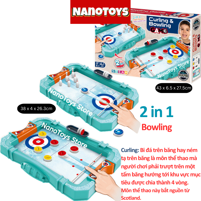 Đồ chơi bóng rổ để bàn, hockey, bóng chày, bóng đá, bowling mini, khúc côn cầu trên băng - NANOTOYS STORE