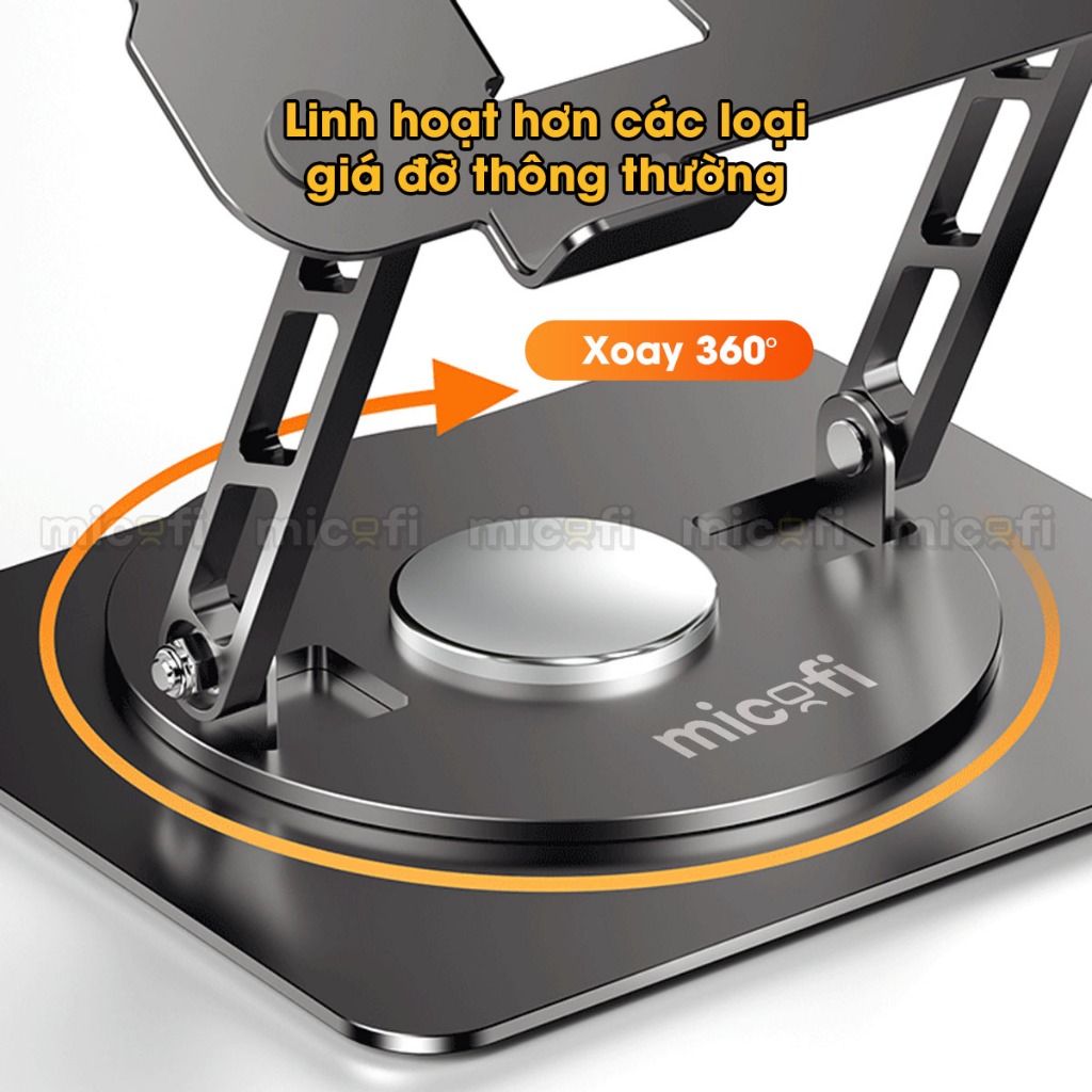 Combo Giá Đỡ Laptop, Giá Đỡ Điện Thoại Ipad Máy Tính Bảng, Móc Treo Túi Cặp Xách Micofi