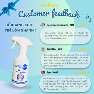 [FULL COMBO] Xịt khuẩn cho bé sơ sinh Sanodyna Baby (xịt 50ml+xịt 300ml+lõi 300ml+can 2L )