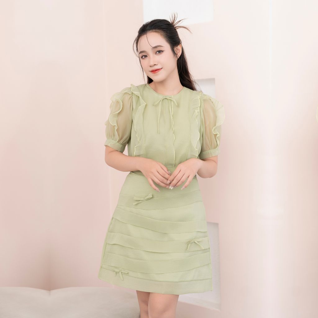 Set Váy Rời Thiết Kế Big Size Công Sở Dáng Xòe Chất Tơ Mịn Cao Cấp Kim Ánh SB26003