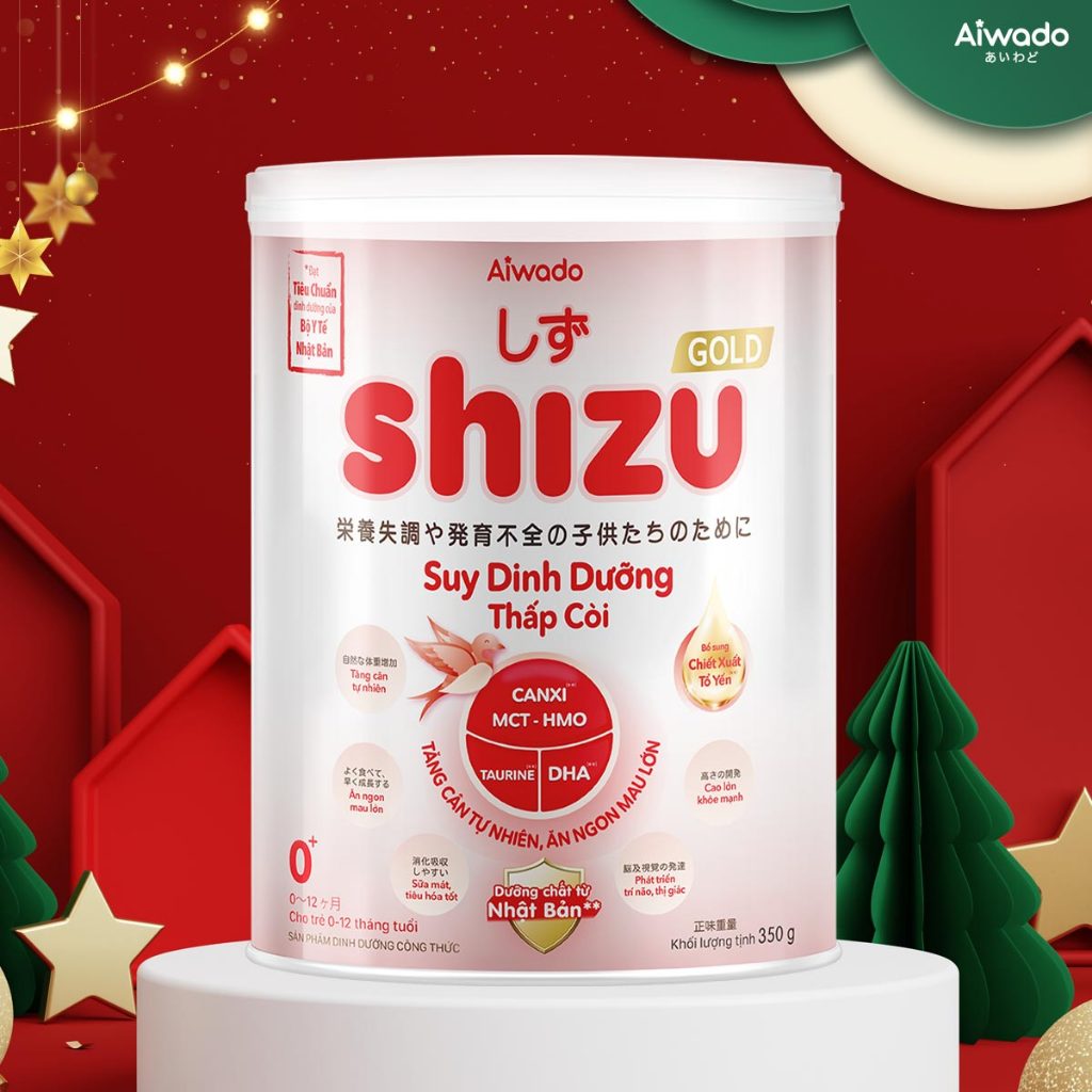 Sữa bột Aiwado Shizu Gold Suy Dinh Dưỡng Thấp Còi 0+ 350g - TĂNG CÂN TỰ NHIÊN, ĂN NGON MAU LỚN