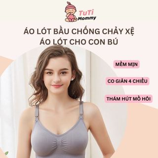 Áo lót bầu chống chảy xệ có cúc tháo rời cho con bú chất thun co giãn - AL17 Tutimommy