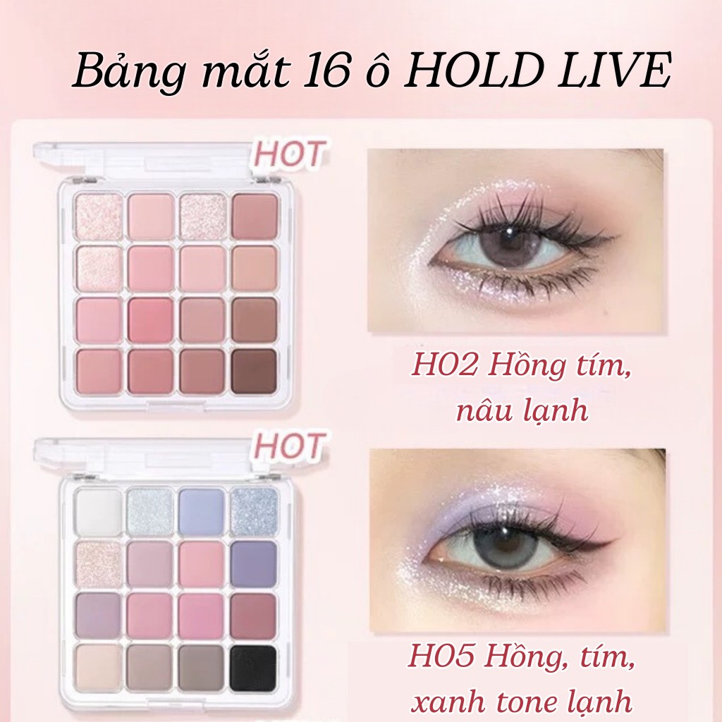 [HOLD LIVE] Bảng phấn mắt 16 Ô HOLD LIVE Sunset Magic, Tone màu pastel, nhẹ nhàng (HL716) | BigBuy360 - bigbuy360.vn