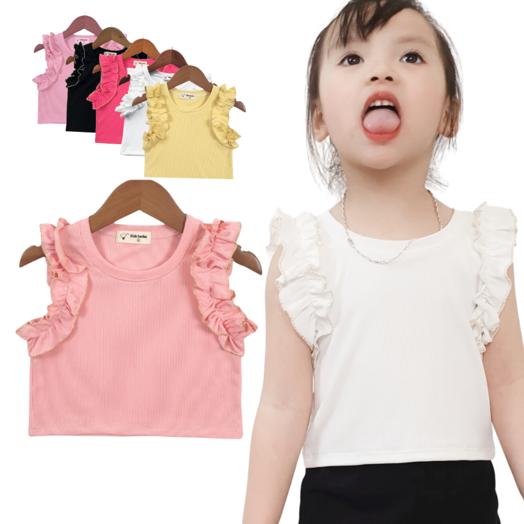 Quần Áo Hè Cho Bé Gái Áo Croptop Sát Nách Thun Tăm Chất Lượng Cao. Áo Bé Gái Ola_official