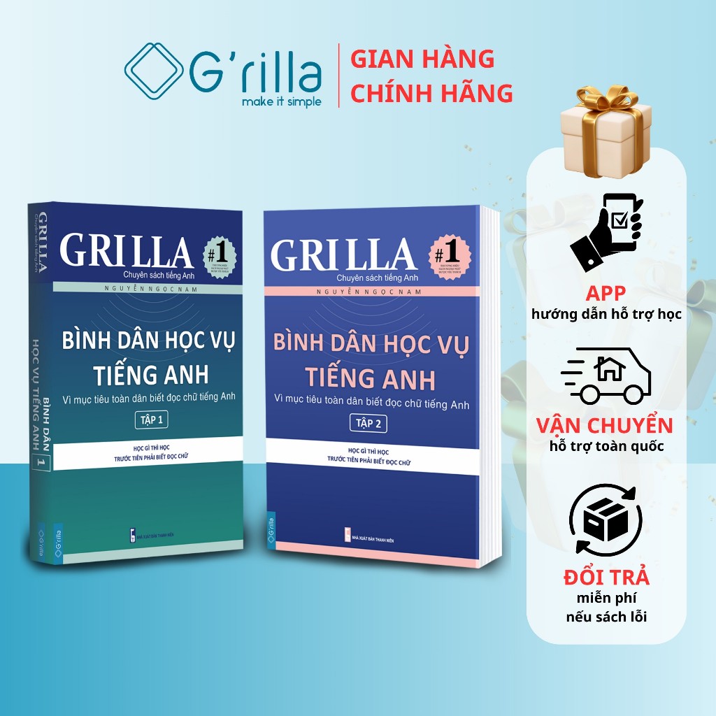 Sách - Bình dân học vụ tiếng Anh GRILLA, kèm app học miễn phí