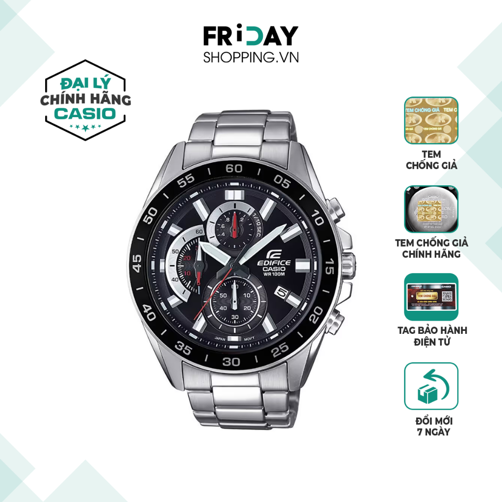 Đồng hồ Casio Edifice nam EFV-550D-1AVUDF dây kim loại chính hãng