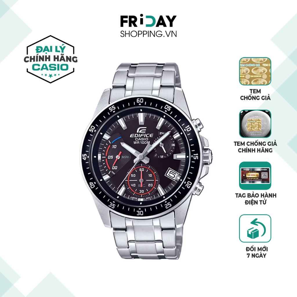 Đồng hồ Casio Edifice nam EFV-540D-1AVUDF dây kim loại chính hãng