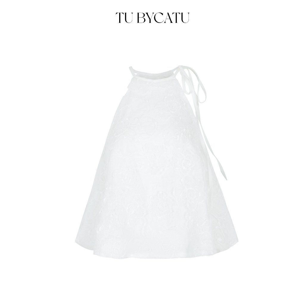 TUBYCATU | Áo yếm candy white/ black top