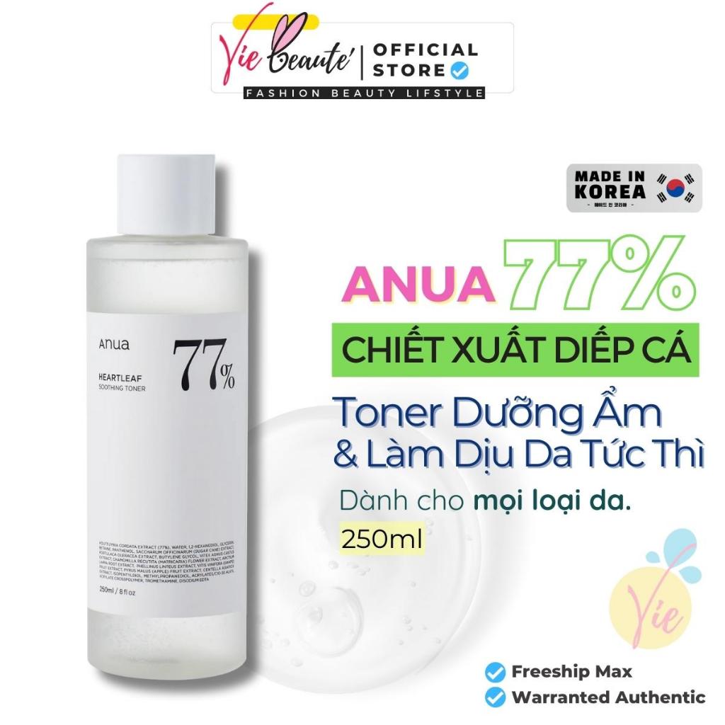 Toner Anua diếp cá làm dịu, dưỡng da Anua Heartleaf 77% Soothing Toner nước hoa hồng giảm mụn