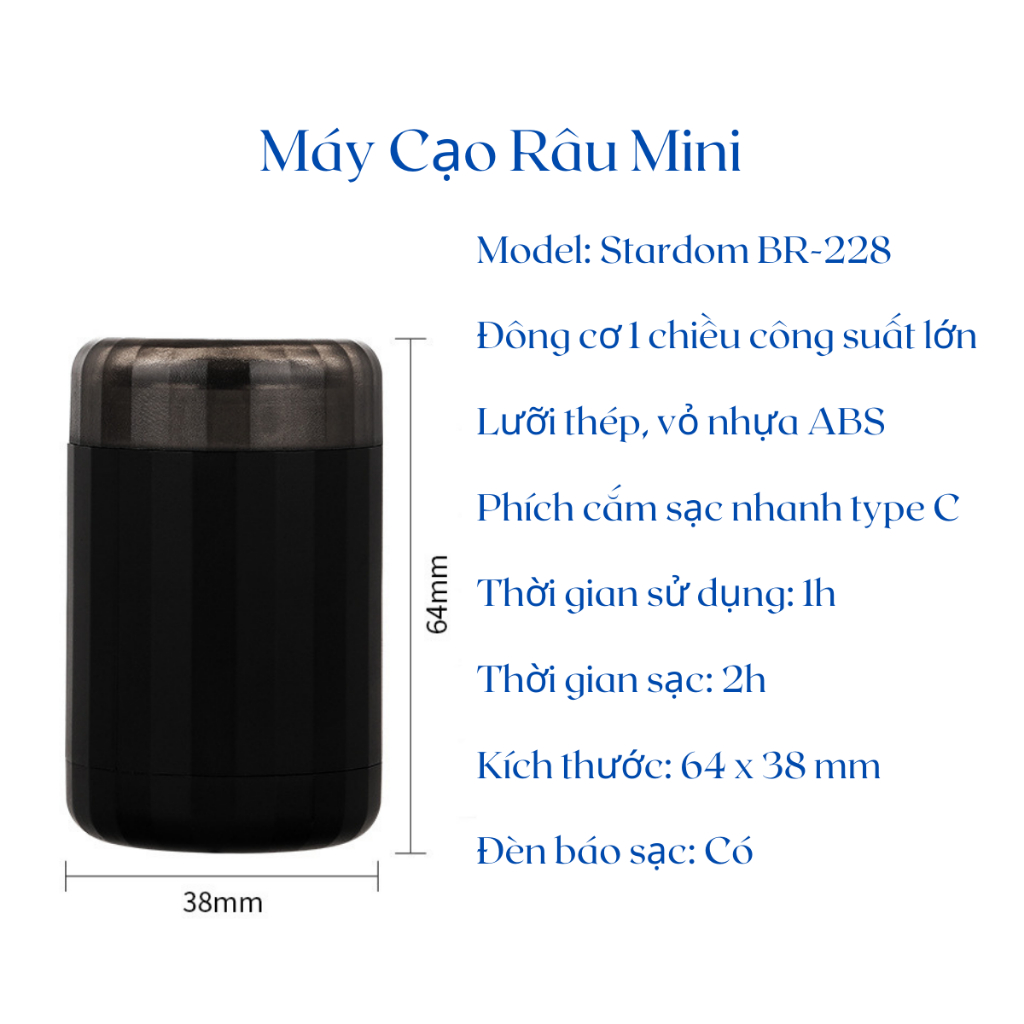 Máy Cạo Râu Cạo Khô Sát Chân Râu Không Đau Sạc Nhanh Chống Thấm Nước