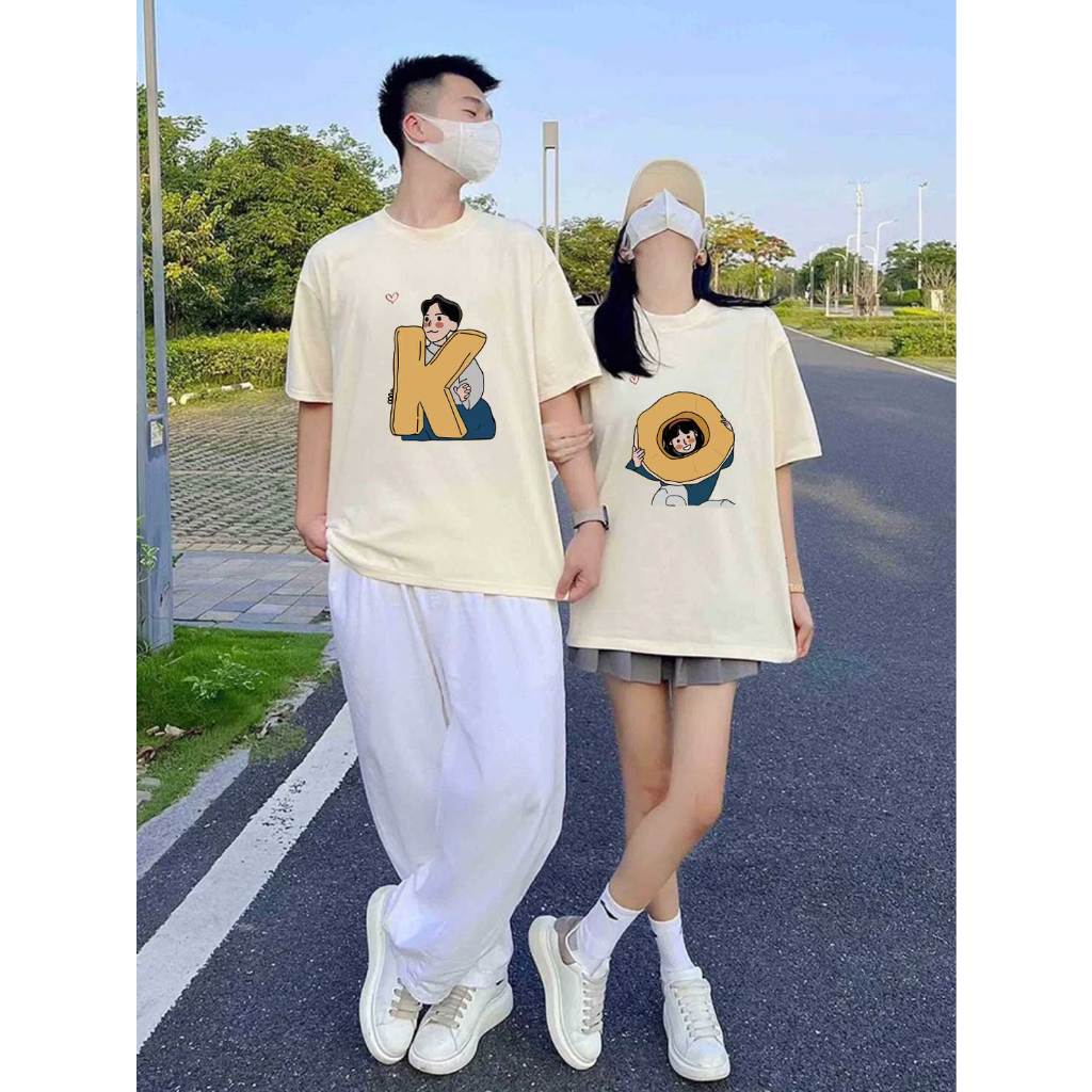Áo thun couple cặp đôi local brand form rộng ATD763 Miucho cotton cổ tròn in artwork