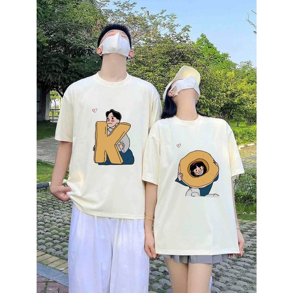 Áo thun couple cặp đôi local brand form rộng ATD763 Miucho cotton cổ tròn in artwork