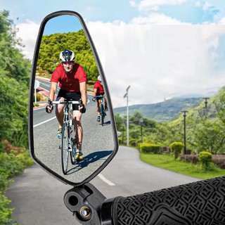Kính chiếu hậu xe đạp, gương chiếu hậu vát cạnh, gương xe đạp gắn ghi đông xe đạp, gương chiếu hậu góc rộng xoay 360 độ