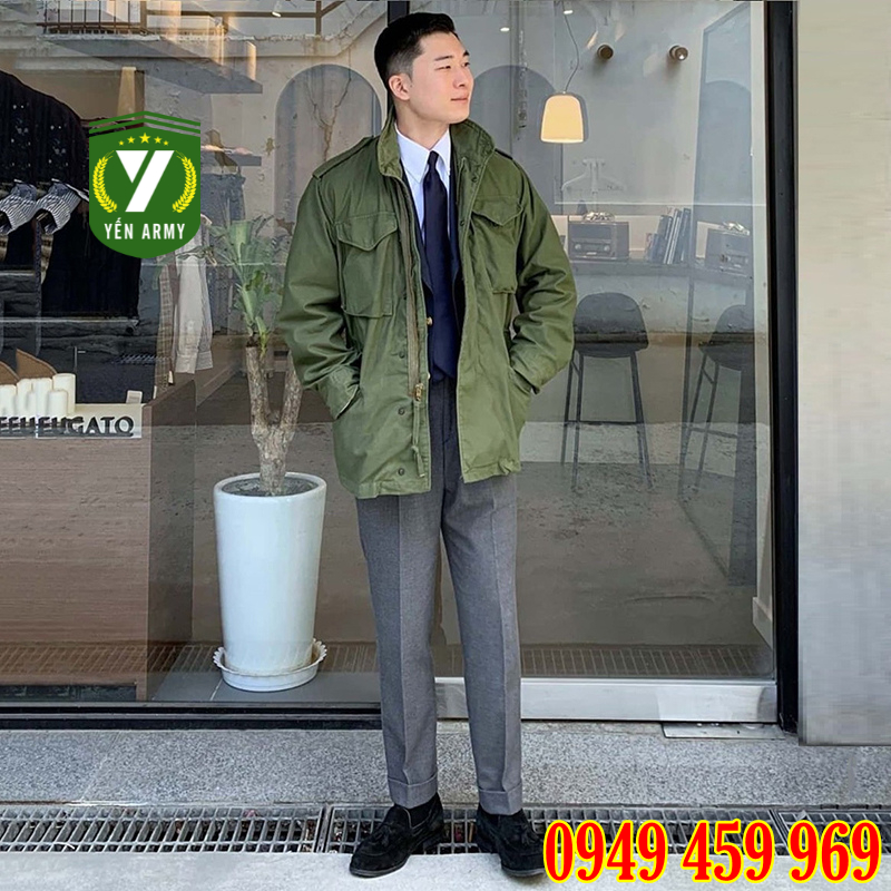 Áo Khoác Lính Philaket - Nato - M65 Hàng Kaki 2 Lớp Xịn Full Size 50kg - 100kg