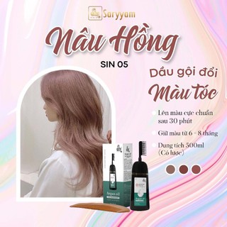 Dầu gội đổi màu tóc Nâu Hồng | Dầu gội nhuộm đổi màu tóc | Thuốc nhuộm đổi màu tại nhà an toàn