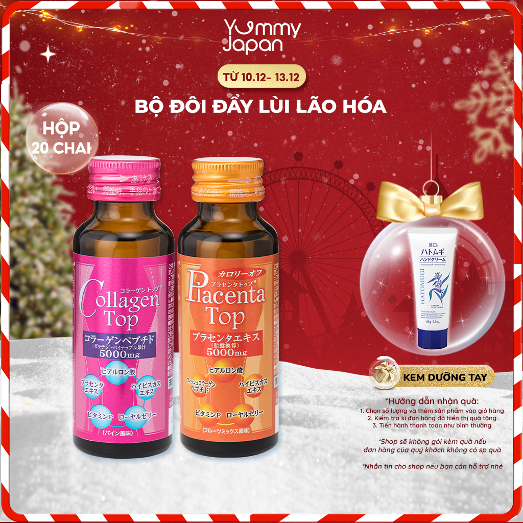 Collagen Top 5000mg và Placenta Top 5000mg SHINNIPPAI Nhật Bản