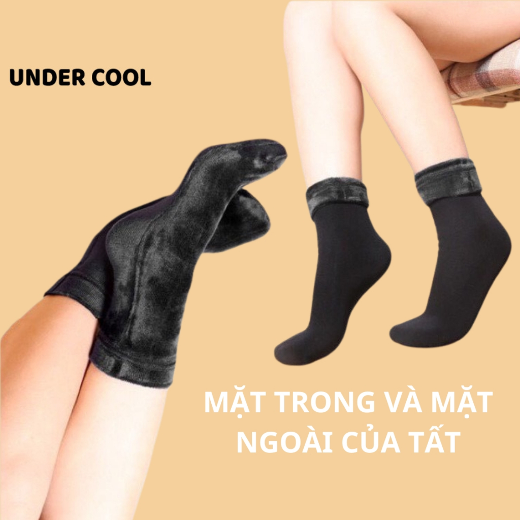 Tất lót lông cổ cao ấm áp giữ nhiệt UNDERCOOL, siêu giữ nhiệt tránh rét đại hàn