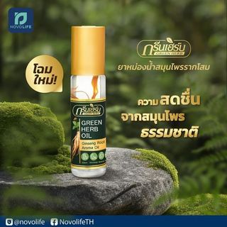 Dầu Sâm Thảo Dược dạng lăn hiệu Green Herb Thái Lan