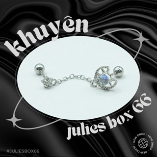   1 Chiếc   BẤM  Khuyên Tai Unisex Nối Galaxy 1 Unisex Màu Bạc Đuôi Bi Không Gỉ Sét Bông Tai Julies Box 