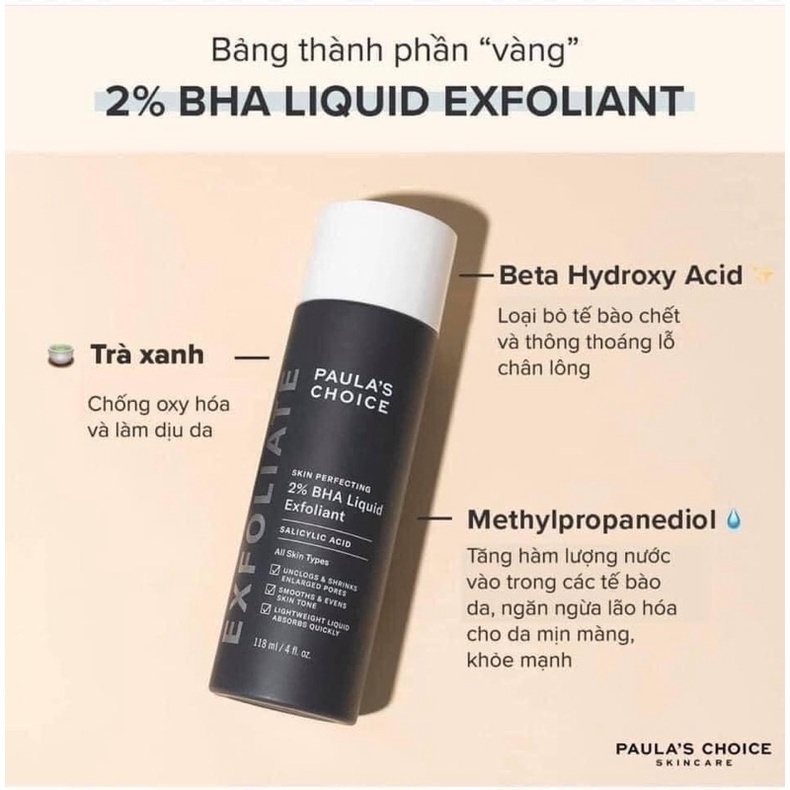Dung Dịch Tẩy Da Chết Paula’s Choice 2% BHA 30ml Sản Phẩm Chính Hãng