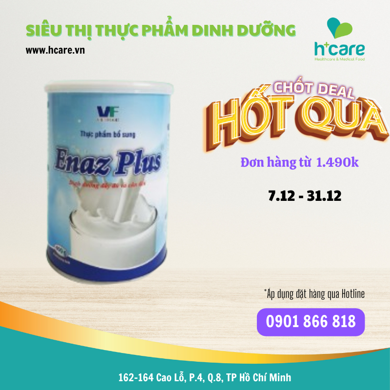 Sữa Bột VietFood Enaz Plus 400g- Dinh Dưỡng Giúp Người Bệnh Phục Hồi Nhanh Sức Khỏe