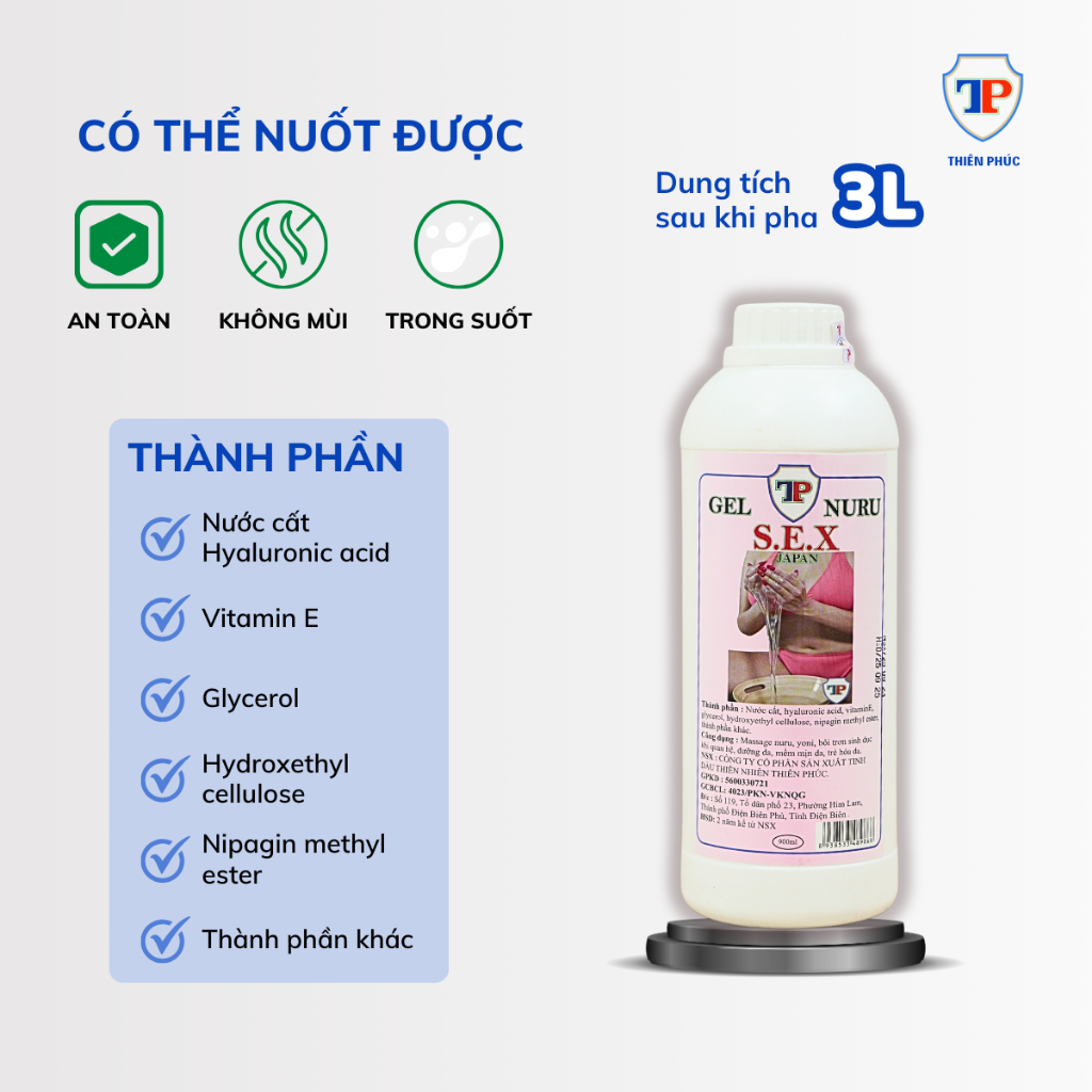 Dầu massage body Thiên Phúc chuyên dụng spa mát xa giúp cơ thể thư giãn siêu trơn, giảm đau 900ml